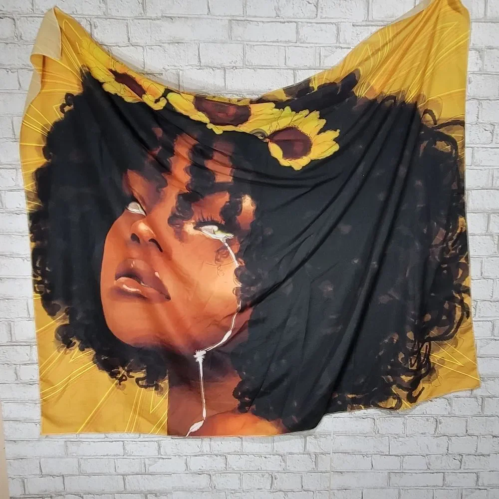 Graphic lady wall tapestry